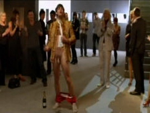Some naked scenes from the film "Brilliant Love", one with a guy stripping naked at a gallery.